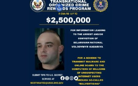 U.S. Offers $2.5 Million Reward for Information on Belarusian Cybercriminal