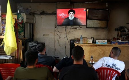 Hezbollah leader criticizes Israeli bombings while warplanes create noise in Beirut
